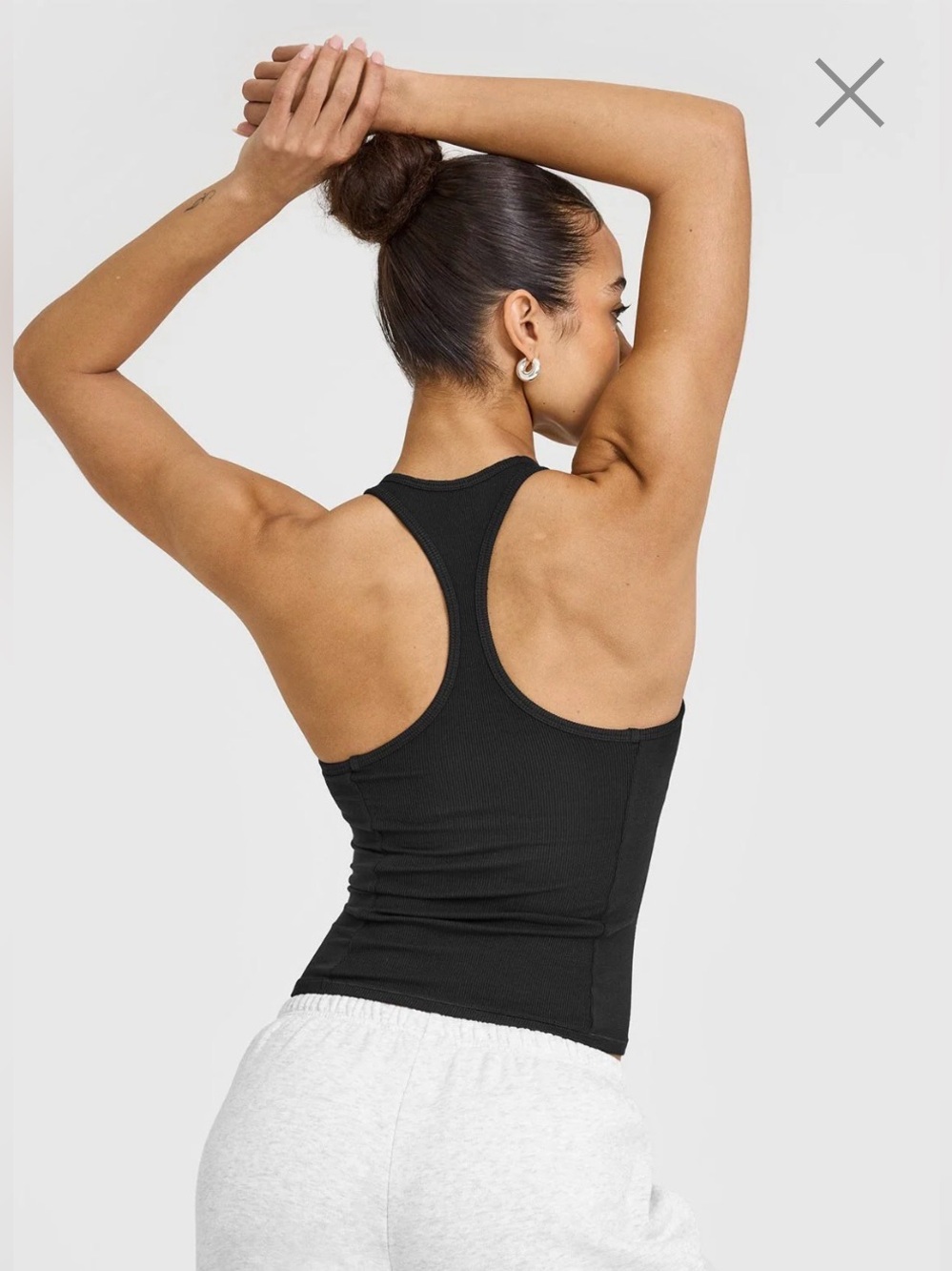 ONER ACTIVE MELLOW RIB SCOOP NECK VEST w/BUILT IN BRA - SMALL - Picture 2 of 5